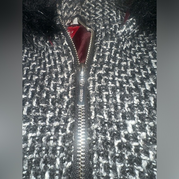 GUESS Faux-Fur-hooded Skirted coat winter peacoat - Picture 6 of 9